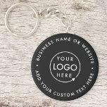 Llavero Logotipo comercial | Profesional moderno de estilo<br><div class="desc">Una sencilla plantilla de negocios en negro personalizado con un estilo minimalista moderno que se puede actualizar fácilmente con el logotipo y el texto de su empresa. Si necesitas ayuda para personalizar este producto,  por favor contáctame con el botón de mensaje y estaré encantado de ayudarte.</div>