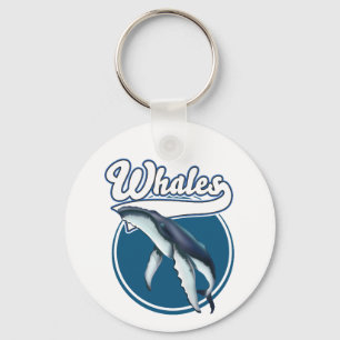 Llavero logotipo de ballena de dibujos animados