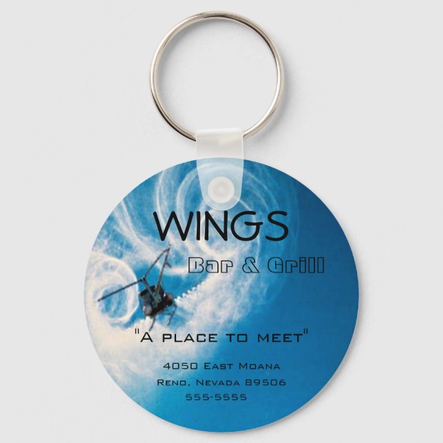 Llavero Logotipo de barra de negocio del piloto de helicóp (Anverso)