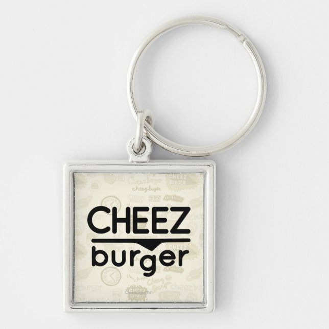 Llavero Logotipo de Cheezburger (negro) (Frente)