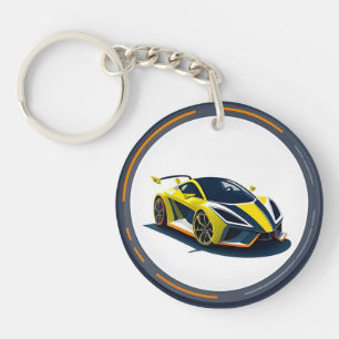 Llavero Logotipo de coche deportivo en estilo circular mod