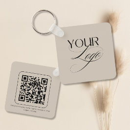 Llavero Logotipo de código QR de vainilla de Personalizado