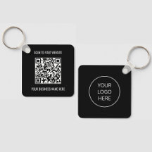 Logotipo de código QR Keychain negro promocional