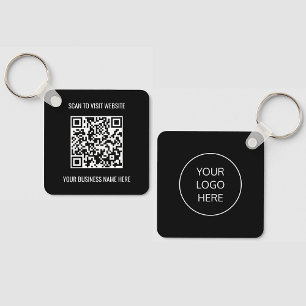 Llavero Logotipo de código QR Keychain negro promocional