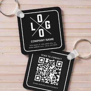 Llavero Logotipo de Código QR Personalizado Minimalista Mo