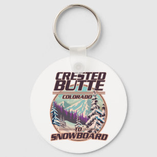 Llavero logotipo de Crested Butte Colorado Snowboarding