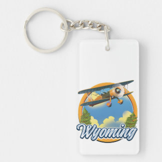 Llavero logotipo de dibujos animados de Wyoming