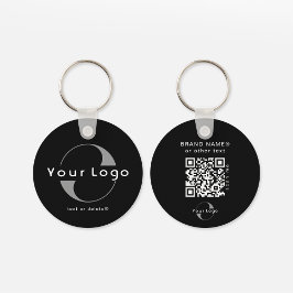 Llavero Logotipo de dos caras y código QR en Black Company