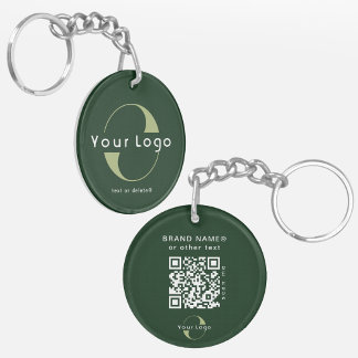 Llavero Logotipo de dos caras y código QR en el sector de
