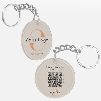 Llavero Logotipo de dos caras y código QR en empresas Tan