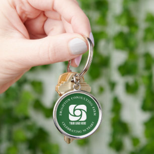 Llavero Logotipo de empresa verde de negocio personalizado
