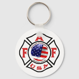 Llavero Logotipo de la bandera de los bomberos de América