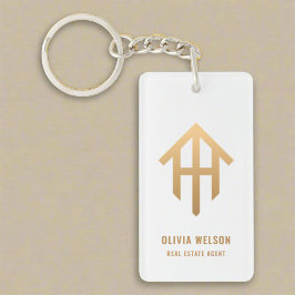 Llavero Logotipo de la casa Agente del realtor Gold Bienve
