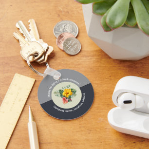 Llavero Logotipo de la compañía Gracias a la entrega del c