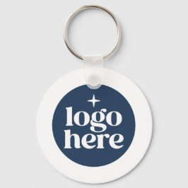 Llavero Logotipo de negocio azul de código QR simple