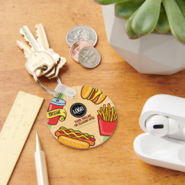 Llavero Logotipo de negocio personalizado | Tema Hamburger
