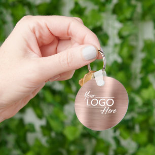 Llavero Logotipo de negocio Rosa Gold