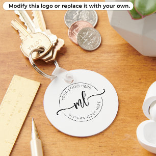 Llavero Logotipo De Negocio Simple Monograma Iniciales Bla