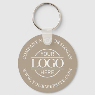 Llavero Logotipo de negocios personalizado Taupe Beige Pro