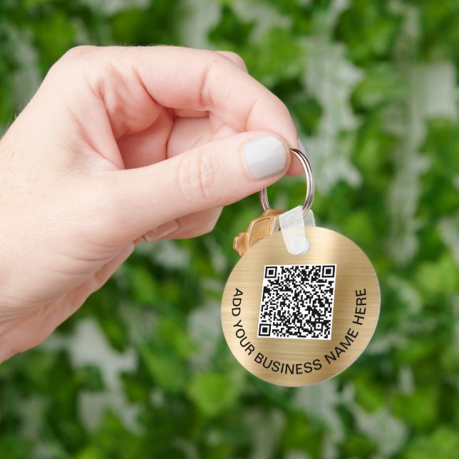 Llavero Logotipo de oro promocional del código QR (Mano)