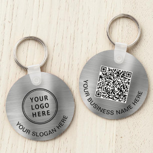 Llavero Logotipo de plata promocional de código QR