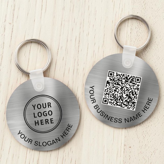 Llavero Logotipo de plata promocional de código QR (Logo QR Code Promotional Silver Keychain)