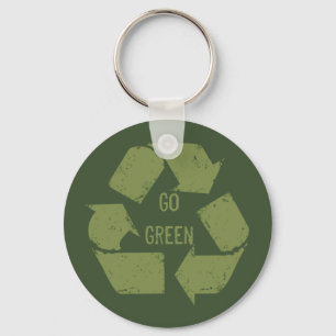 Llavero Logotipo de reciclaje verde