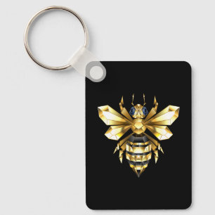 Llavero Logotipo de Relieve metalizado dorado falso poligo