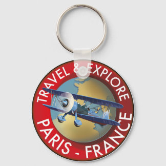Llavero Logotipo de Viajar y Explorar París Francia
