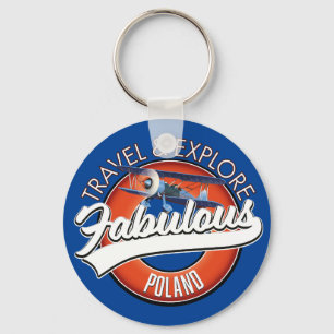 Llavero logotipo de viaje explora fabuloso Polonia