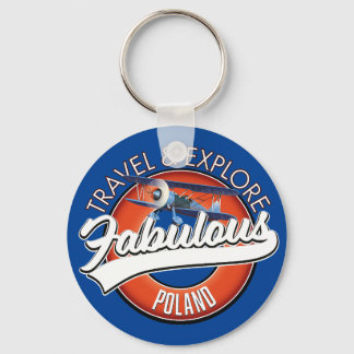 Llavero logotipo de viaje explora fabuloso Polonia