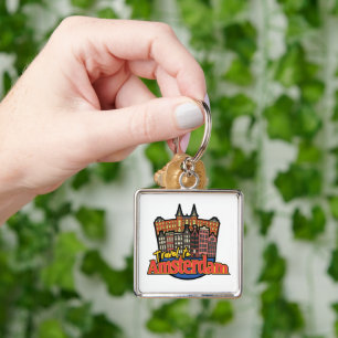 Llavero Logotipo de Viajes Vintage a Ámsterdam Países Bajo