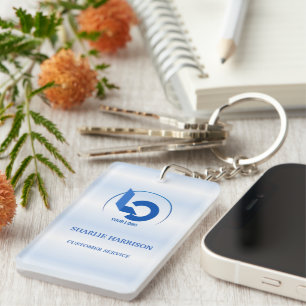 Llavero Logotipo empresarial   Personal de empleados azul 