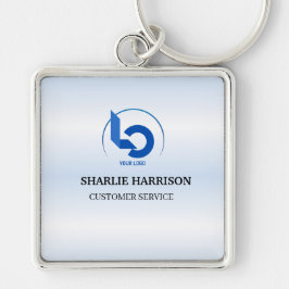 Llavero Logotipo empresarial | Personal de empleados azul 