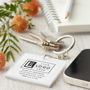 Llavero Logotipo Empresarial Personalizado Moderno y Códig
