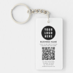 Llavero Logotipo empresarial y código QR moderno