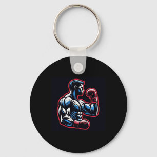 Llavero Logotipo Guay Boxer Strong Boxer Black Red And Blu