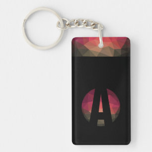 Llavero Logotipo inicial negro de teclado moderno oscuro