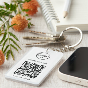 Llavero Logotipo moderno sencillo QR Code Business