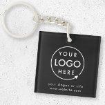 Llavero Logotipo negro | Promoción de empresas Minimalista<br><div class="desc">Una sencilla plantilla de negocios en negro personalizado con un estilo minimalista moderno que se puede actualizar fácilmente con el logotipo y el texto de su empresa. Si necesitas ayuda para personalizar este producto, por favor contáctame con el botón de mensaje que aparece a continuación y estaré encantado de ayudarte....</div>