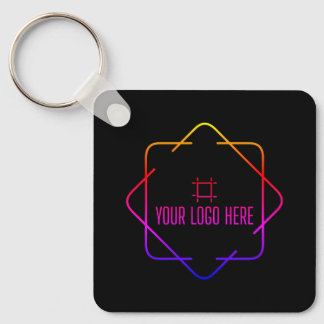 Llavero logotipo personalizado, código QR y texto de doble