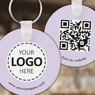 Llavero Logotipo personalizado, código QR y texto, Lavende