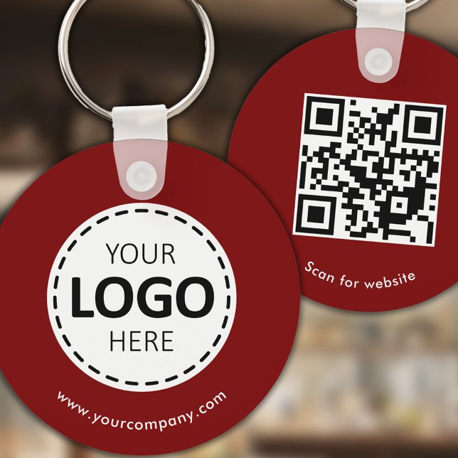 Llavero Logotipo personalizado, código QR y texto, rojo (Subido por el creador)