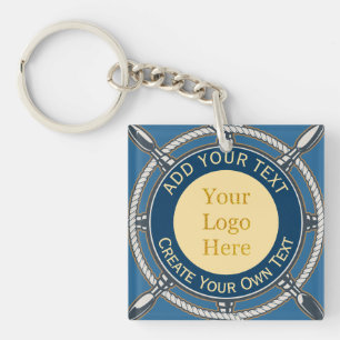 Llavero Logotipo personalizado Corporativo Azul y Dorado C