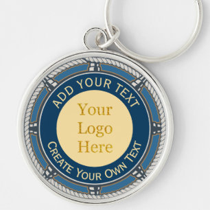 Llavero Logotipo personalizado Corporativo Azul y Dorado C