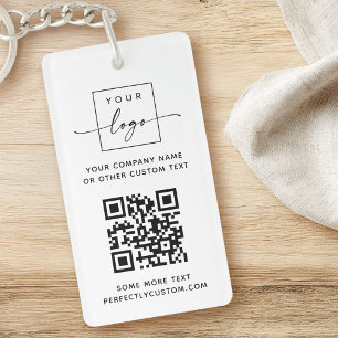 Llavero Logotipo personalizado de código QR texto blanco o