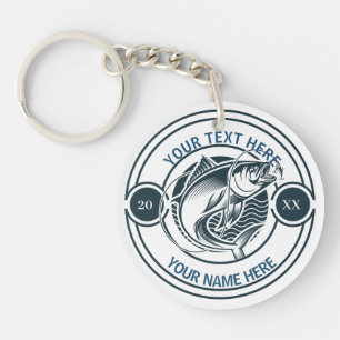 Llavero Logotipo personalizado de pesca de lubina de boca 