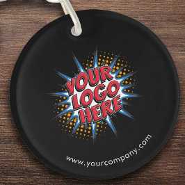 Llavero Logotipo personalizado, texto Personalizado, negro