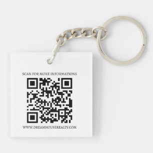 Llavero Logotipo personalizado y código QR para bienes raí