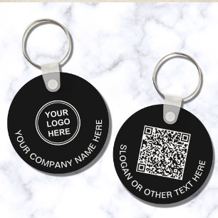 Llavero Logotipo promocional Código QR Negro